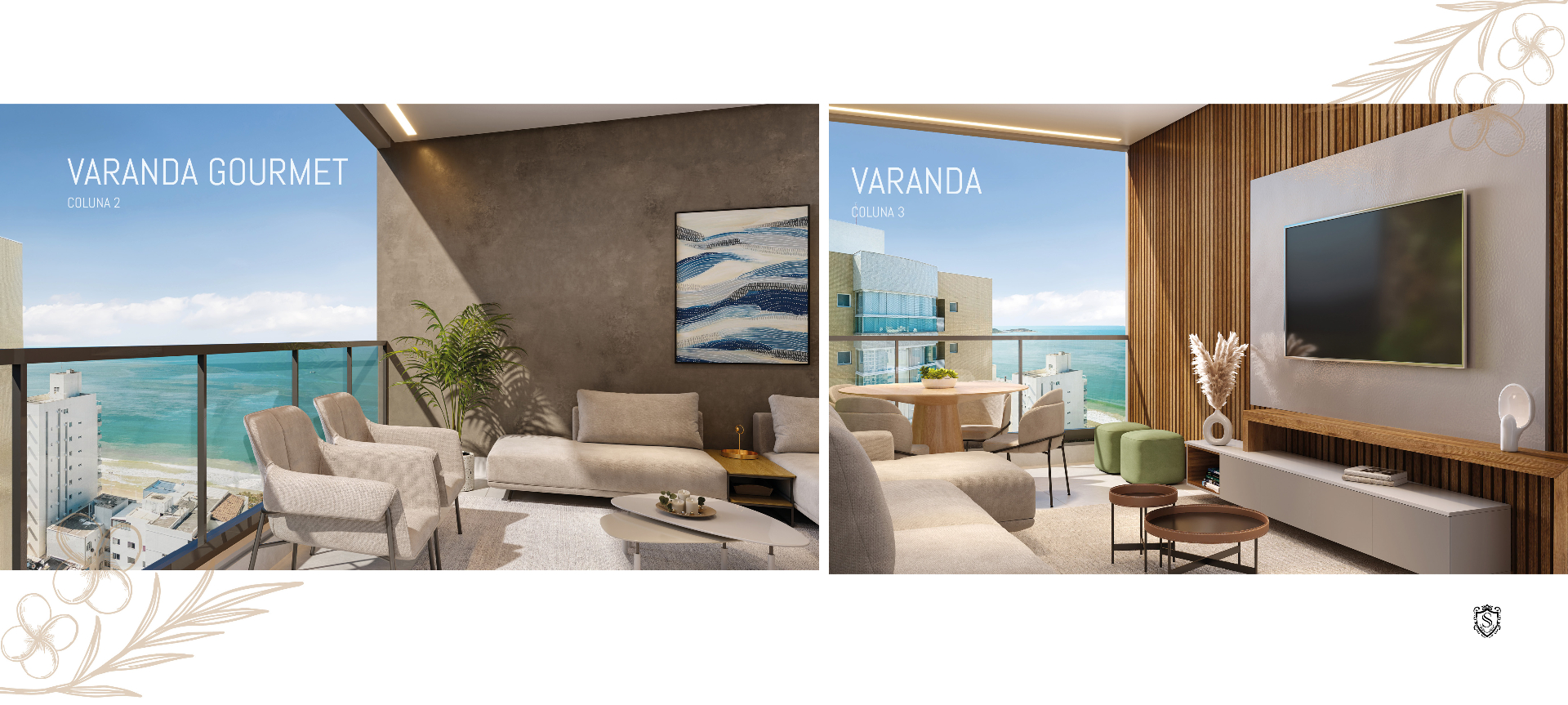 Varanda gourmet com vista para o mar
